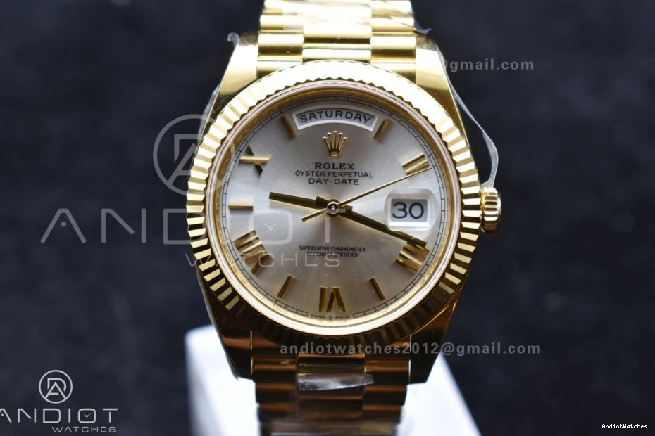 Day VR3255 On Silver Dial 228238 Bracelet Roman 1:1 ARF YG Best Date Weight) President ZeroBulk 40 664 (Gain Edition 0818
